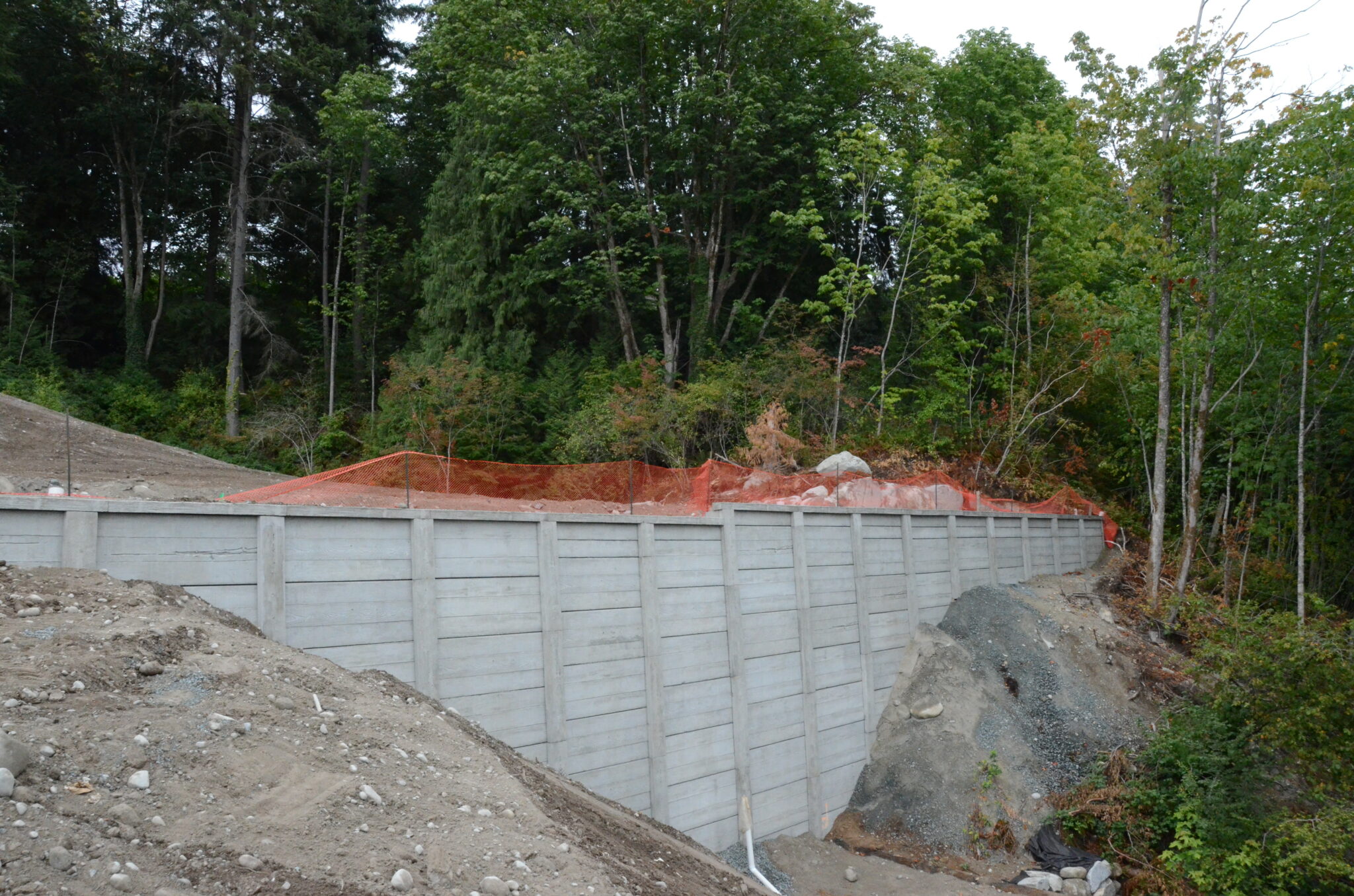 Retaining Wall Built To Allow For More Homes To Be Built In Development